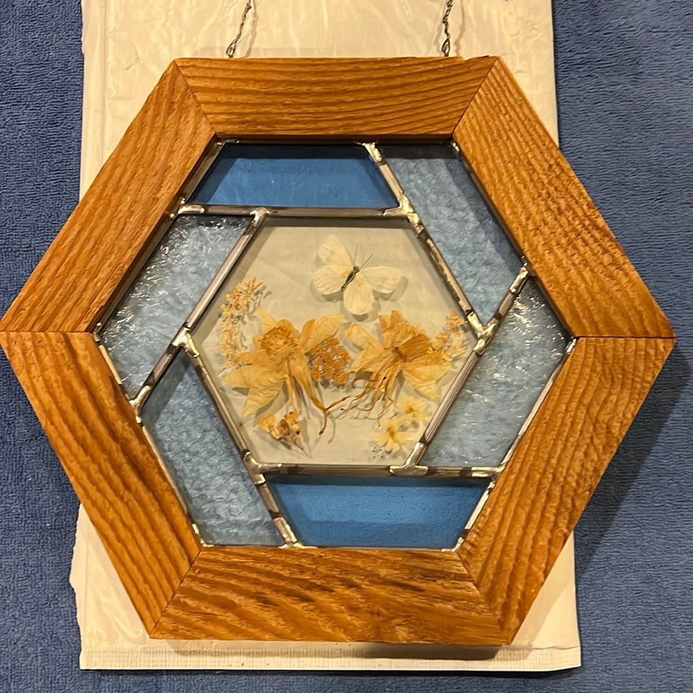 Tiffany Style Wood Framed Stained Glass